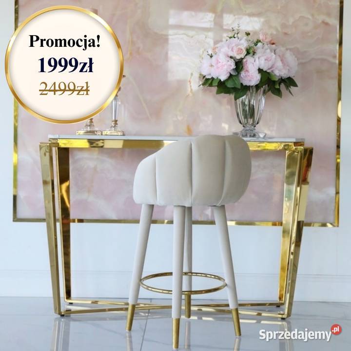 Hoker glamour tapicerowany do jadalni barku