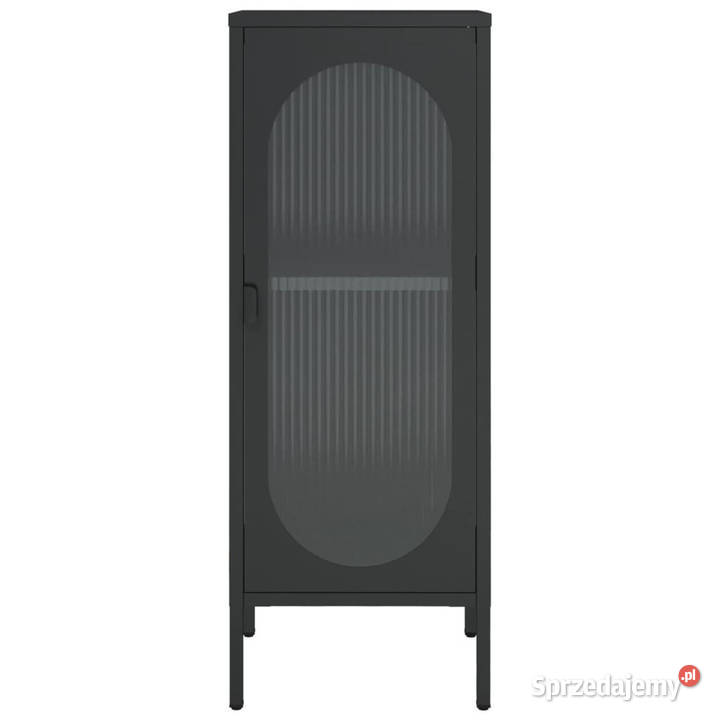 Szafka czarna 40x35x105 szkło i stal WM352999