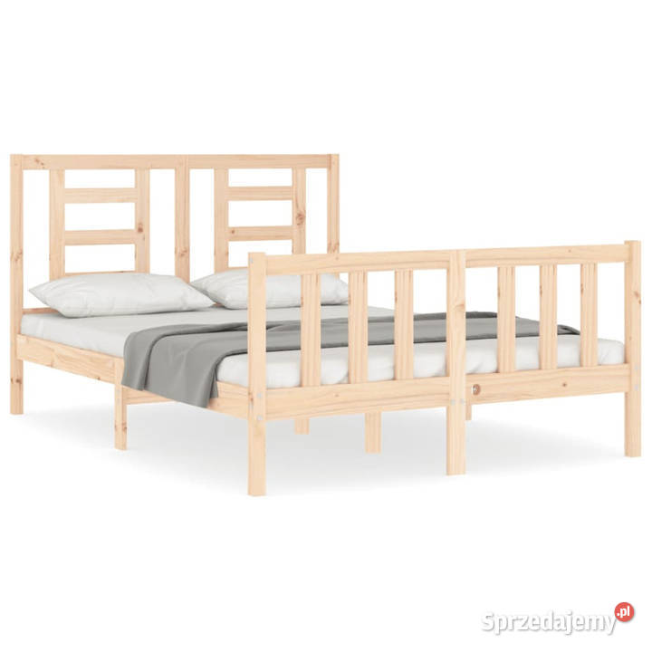 Rama łóżka z wezgłowiem lite drewno WM3192851 sprzedam