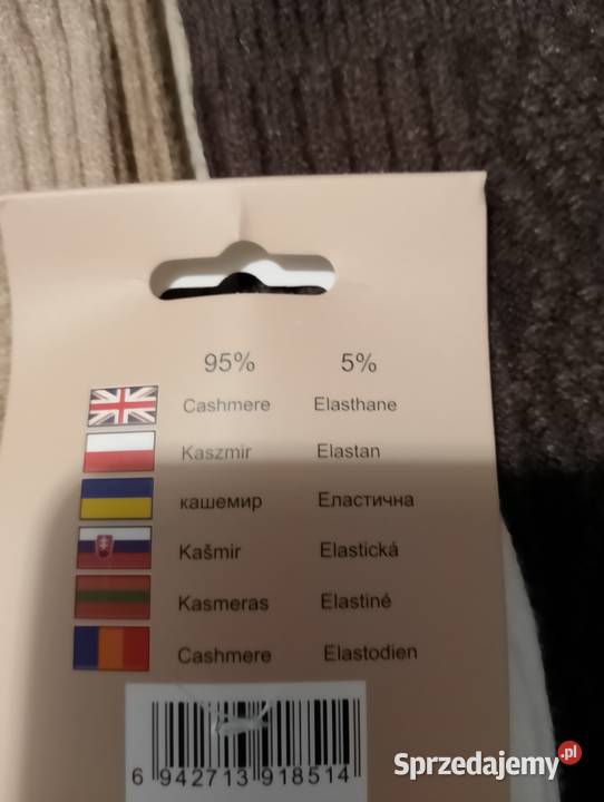 Skarpetki długie kaszmir beż brąz czarne białe Piła Druga