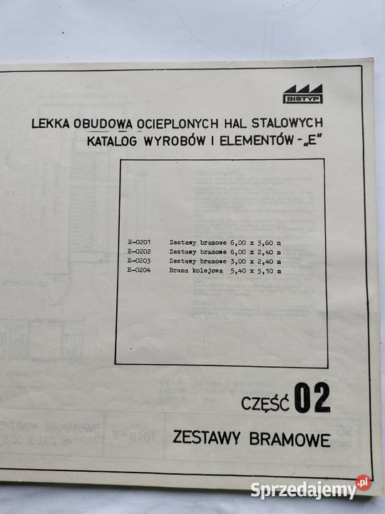 Lekka obudowa ocieplonych hal stalowych Katalog Rok wydania 1974 Gdynia