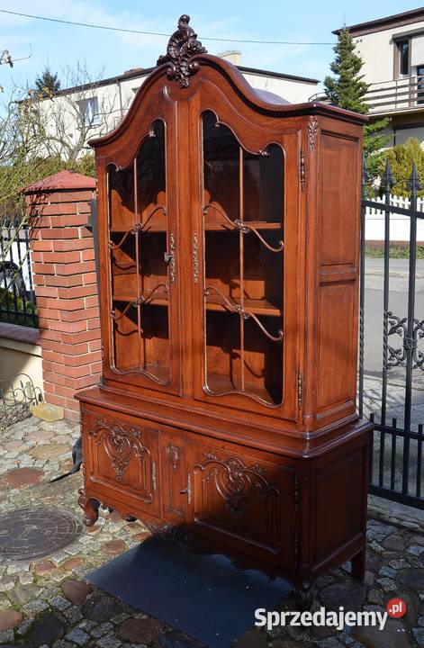 Witryna ludwik dębowa brązowa stylowa kredens Kredensy i witryny wielkopolskie