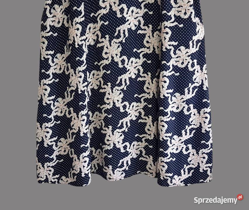 Damska prosta sukienka granatowa z krótkim Chrzanów sprzedam