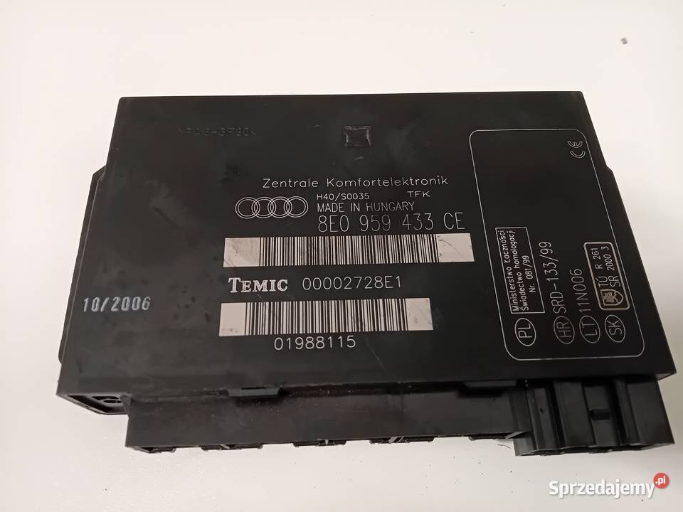 Moduł komfortu 8E0959433CE AUDI A4 B6 B7 WYSYŁKA Gołaszyce sprzedam