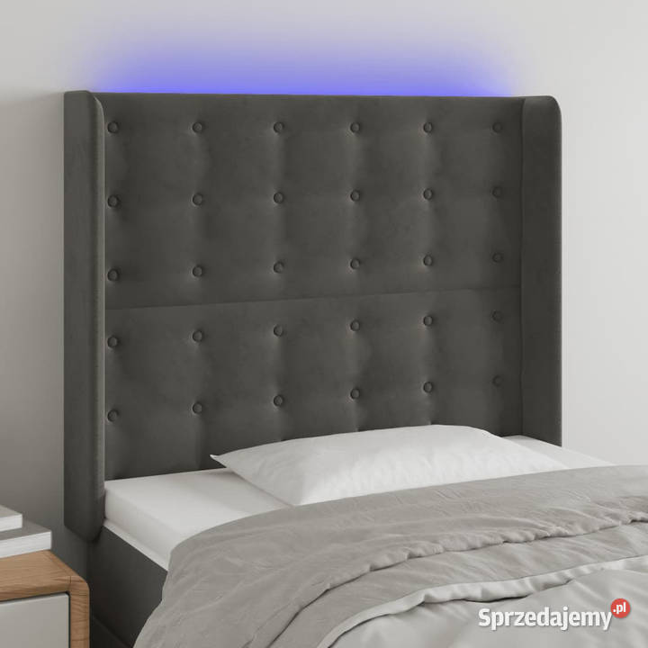 Zagłówek do łóżka z LED ciemnoszary 83x16x118128 mazowieckie Warszawa
