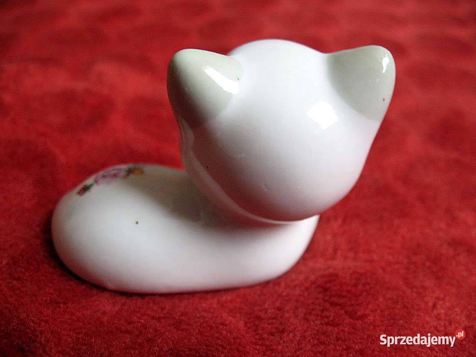 Kot kotek złocony porcelana 5 x 6 x 35 Figurki i rzeźby Siedlce