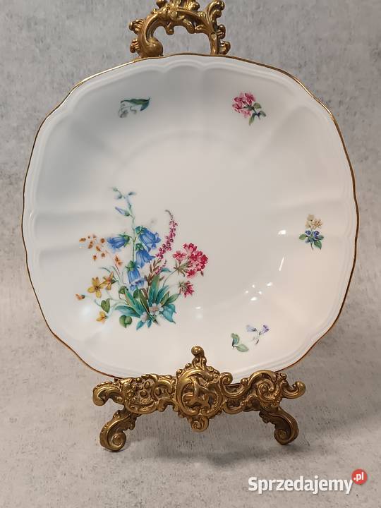 RRSTRAND Talerz Talerze Kwiaty Złocenia Reliefy zachodniopomorskie Dobrzany
