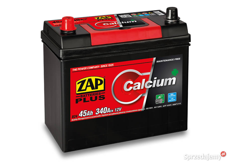 Akumulator rozruchowy ZAP 12V 45Ah 340A osobowe Kielce