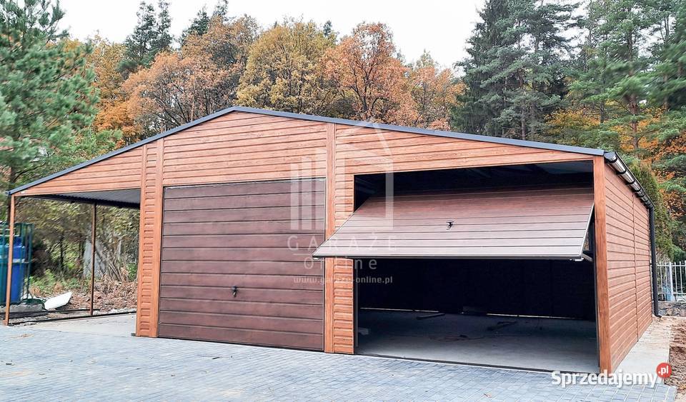 GARAŻ BLASZANY 65m x 6m 3m wiata 2x Brama drzwi Wieliczka