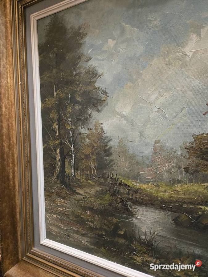 Obraz na Płótnie w Złotej ramie pejzaż Kalisz