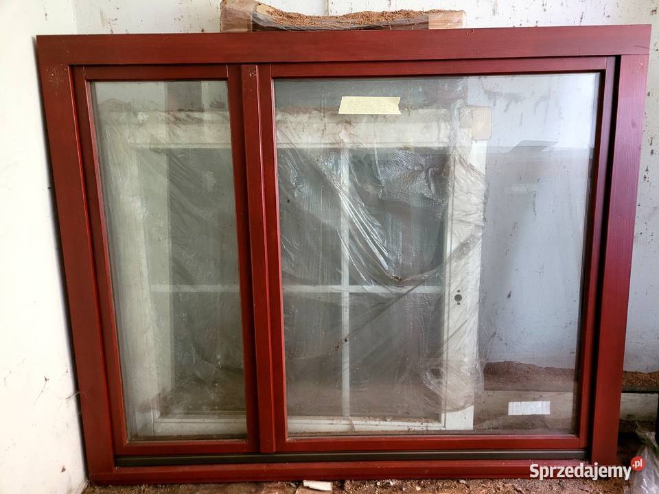 okno drewniane 175x143 dwuskrzydłowe szyba opolskie Turawa