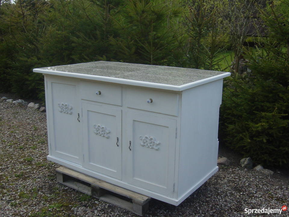 Prowansalska wyspa kuchenna bielona shabby chic 96cm Meble Swarożyn