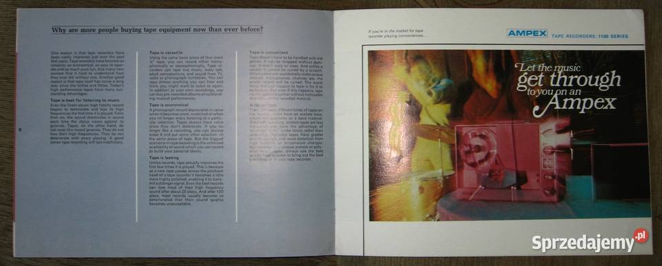 AMPEX magnetofony szpulowe katalog z 1967 roku Kępice