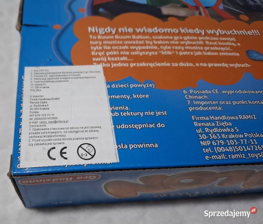 Gra rodzinna Buum Buum Balloon Ramiz Zabawka śląskie Czeladź