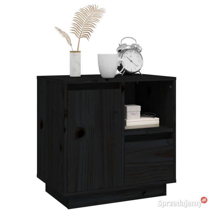 Szafki nocne 2 czarne 50x34x50 lite drewno Warszawa