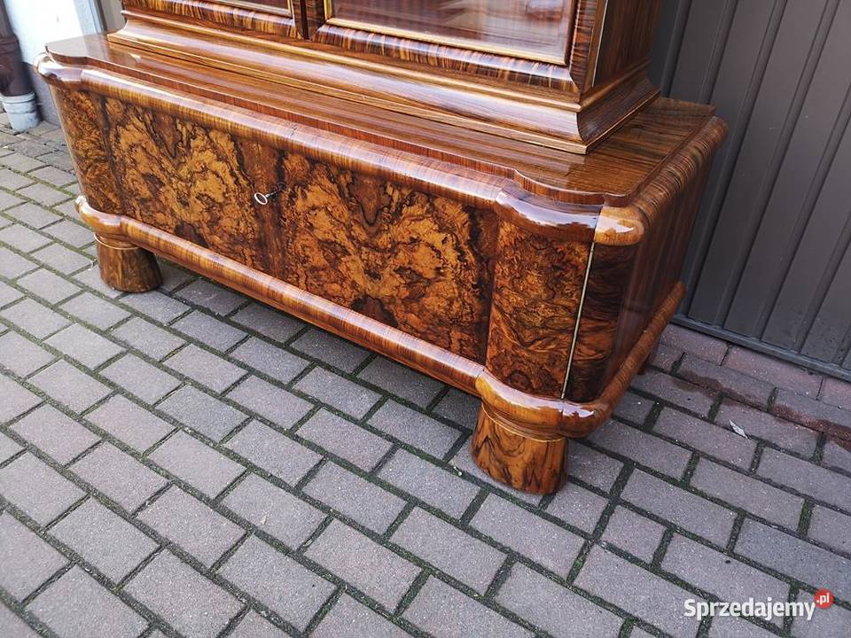 Witryna ARTDECO Politura Orzech Stara Antyk Meble Swarzędz