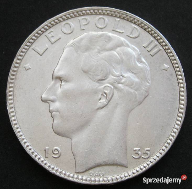 Belgia 20 franków 1935 Leopold III SREBRO łódzkie Łódź