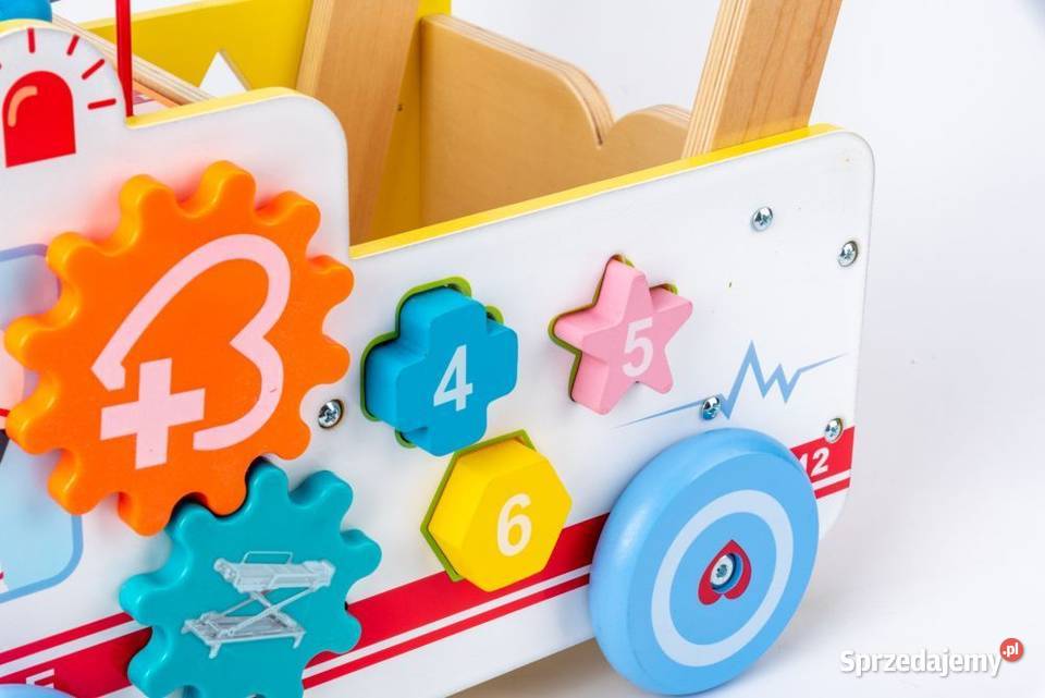 Drewniany pchacz edukacyjny 2w1 kostka klocki Bielsk Podlaski