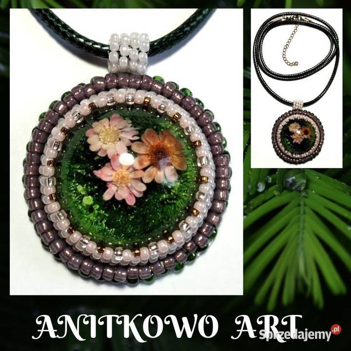 WISIOREK KORALIKOWY Z ŻYWICĄ KWIATKI Warszawa sprzedam