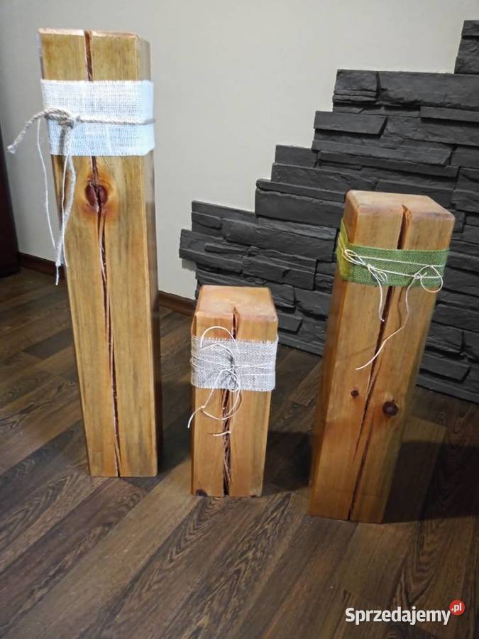 Słupki sosnowe dekoracyjne pomorskie Połczyno