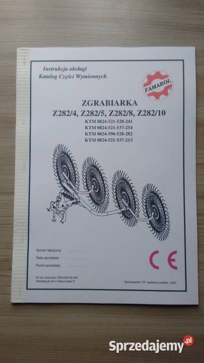 Zgrabiarka z282/4 instrukcja i katalog Stalowa Wola - Sprzedajemy.pl