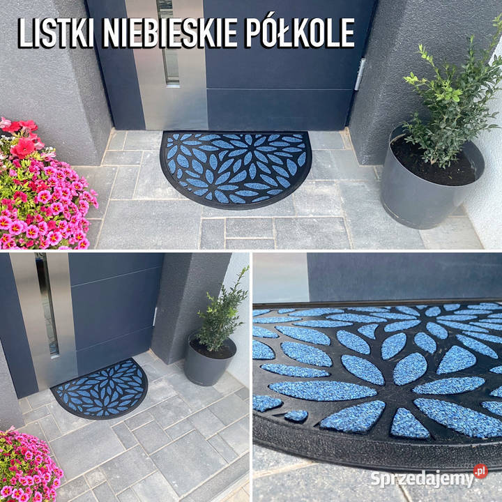 PÓŁOKRĄGŁA WYCIERACZKA 40x60 LISTKI NIEBIESKIE Białystok