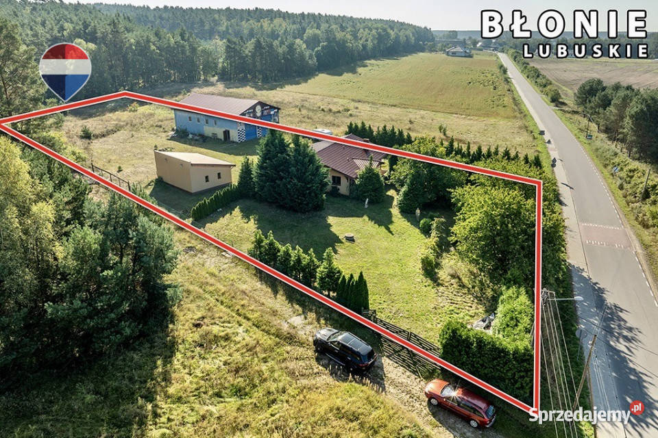 Dom parterowy wysoka hala garaże i pół hektara lubuskie Błonie