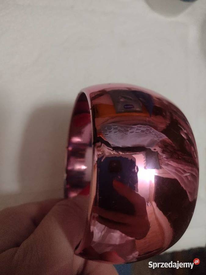 ZARA Różowa metaliczna Szeroka bransoletka na sprzedam