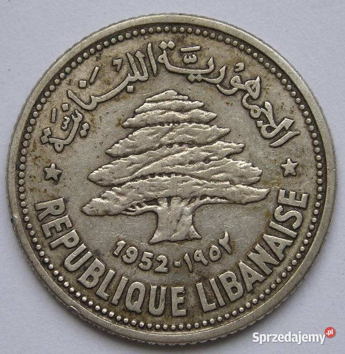 LIBAN 50 PIASTRÓW 1952 SREBRO Łódź