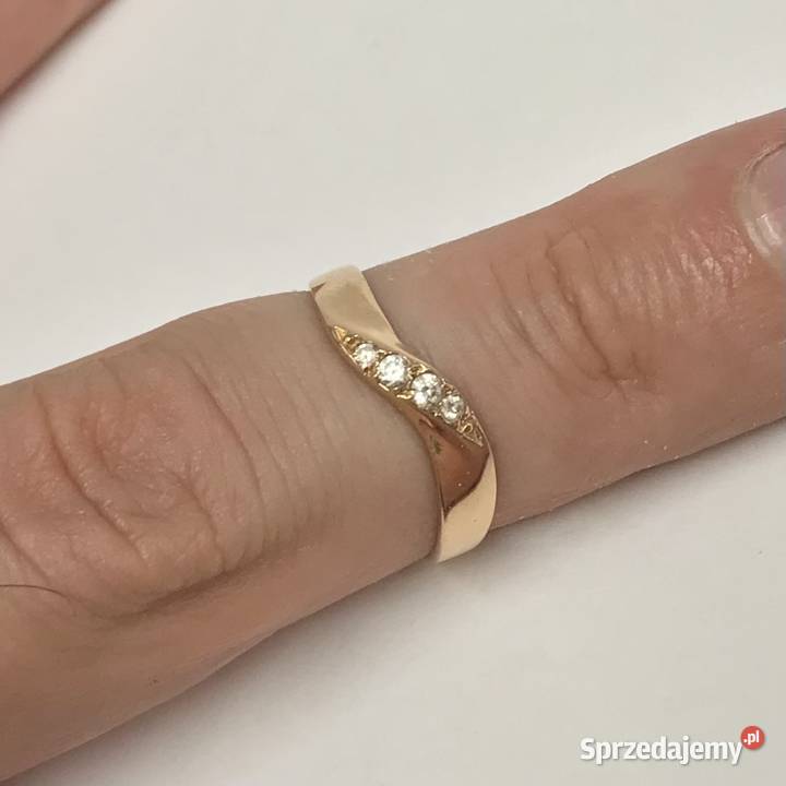 Złoty PIERŚCIONEK z różowego ZŁOTA 585 14K