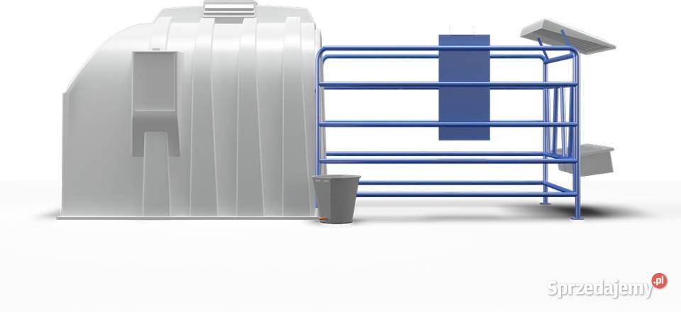 budka igloo cieląt z wygrodzeniem Rzędziany