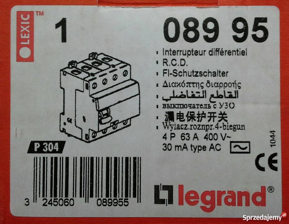 Wyłącznik różnicowoprądowy P304 63A 30mA LEGRAND Zabrze