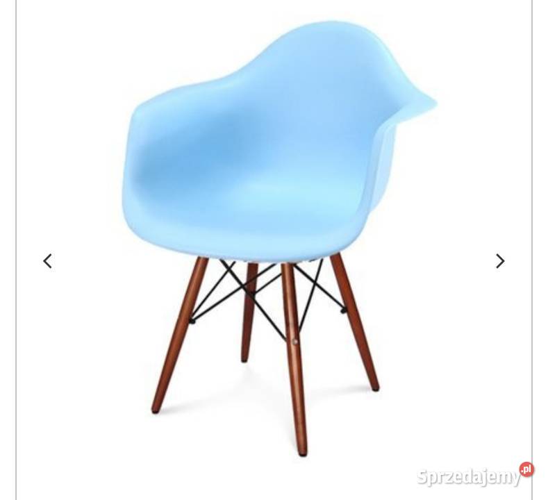 Niebieskie krzesło drewniane nogi Darmowa dostawa