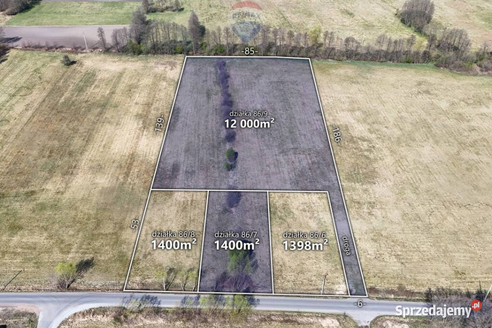 Działka 13 400 m2 z warunkami zabudowy Ładne