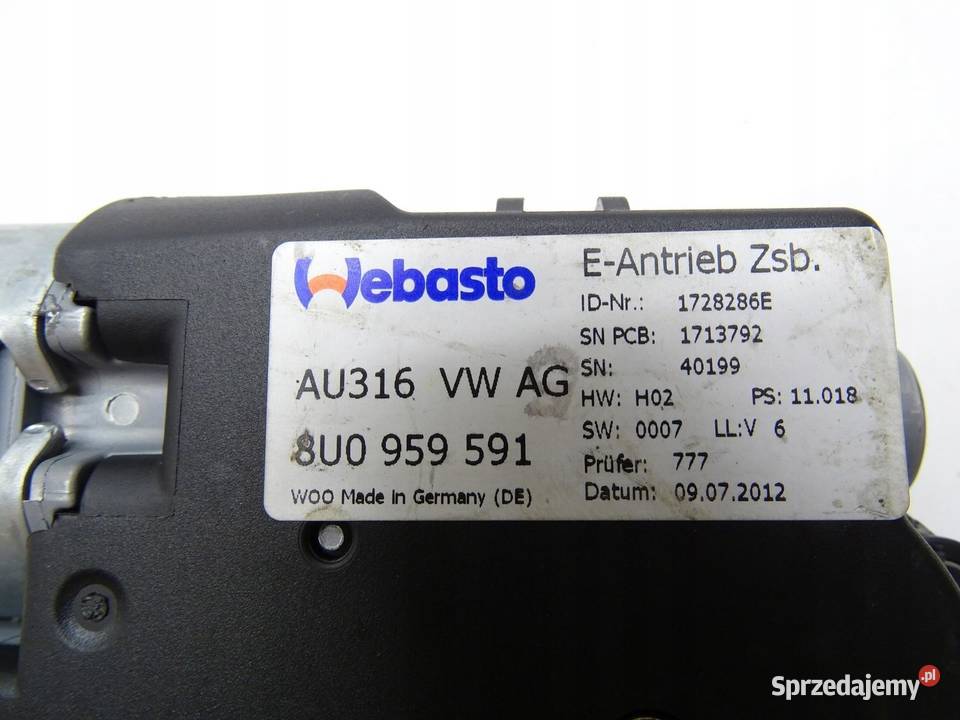 SILNICZEK SZYBERDACHU 8U0959591 AUDI Q3 8U