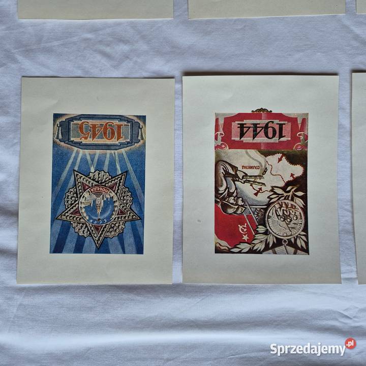 8 kart plakatów ZSRR lata 1927 1945 unikat Brzesko