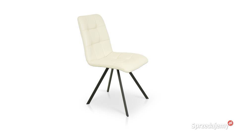 Krzesło Axel pikowane w kremowej skórze Toruń sprzedam