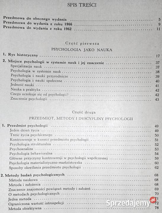 Psychologia Zarys podręcznikowy Tom Włodzimierz Rok wydania 1970