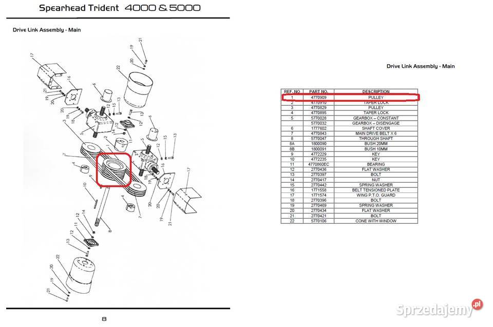 Koło pasowe SIT 224SPB6 Spearhead 4770909 Chmielniki