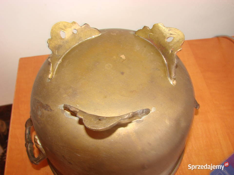 mosiężna osłona doniczki kociołek Pruszcz Gdański