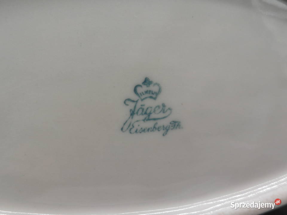 Porcelanowe dwa półmiski śledziówki Jager wielkopolskie Raszków