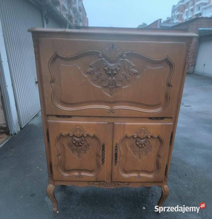 meble antykStylowy dębowy barek sekretarzyk w