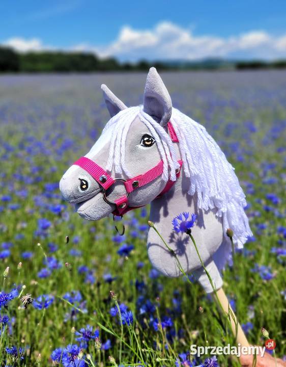 Hobby Horse Mały koń na kiju Premium siwy III A4