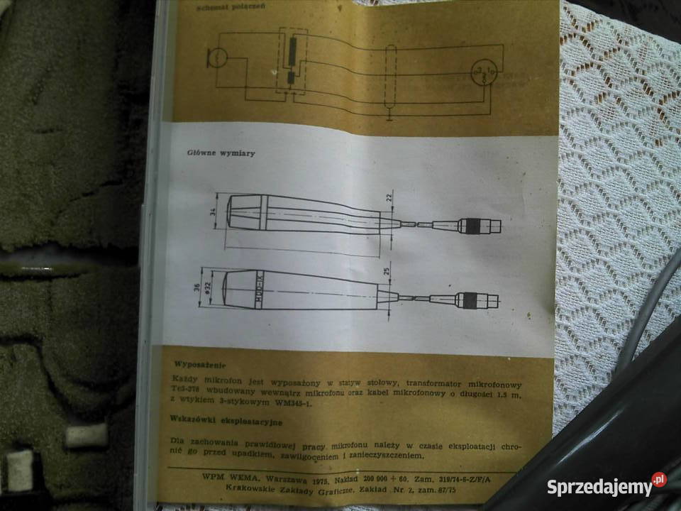 Mikrofon MDO X1 magnetoelektryczny z 1975 r Pozostałe śląskie Knurów