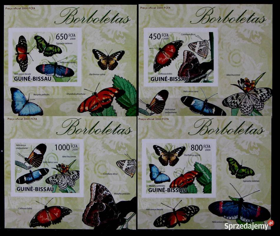 Gwinea Bissau motyle 5 Filatelistyka Oborniki