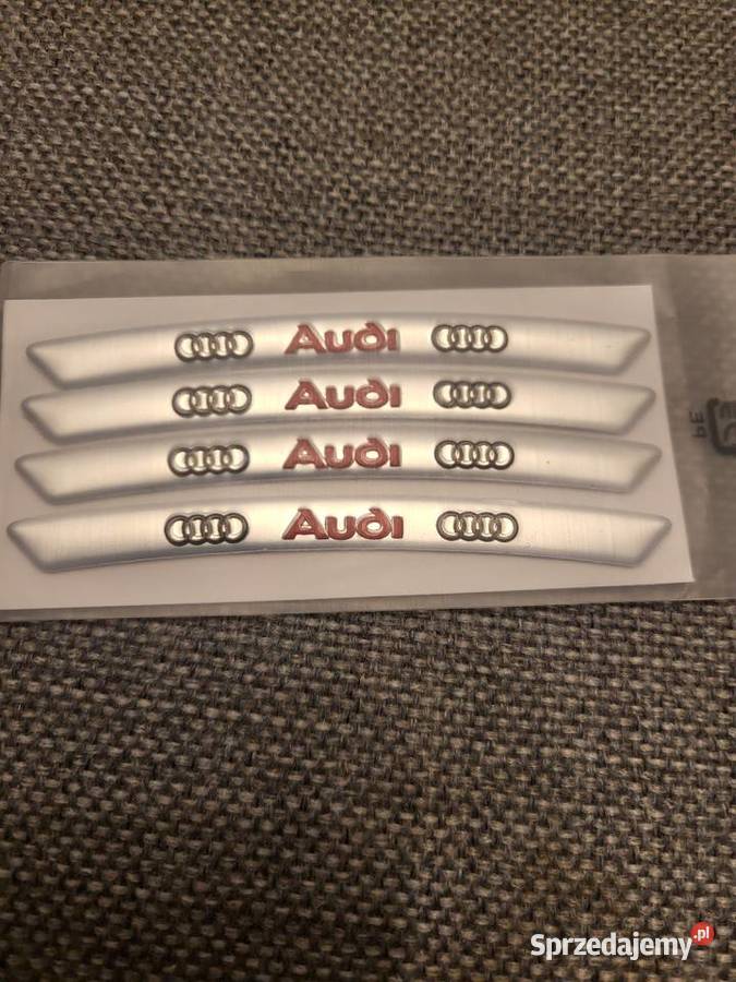 Naklejki emblematy na felgi Audi metalowe 4 nowe śląskie sprzedam