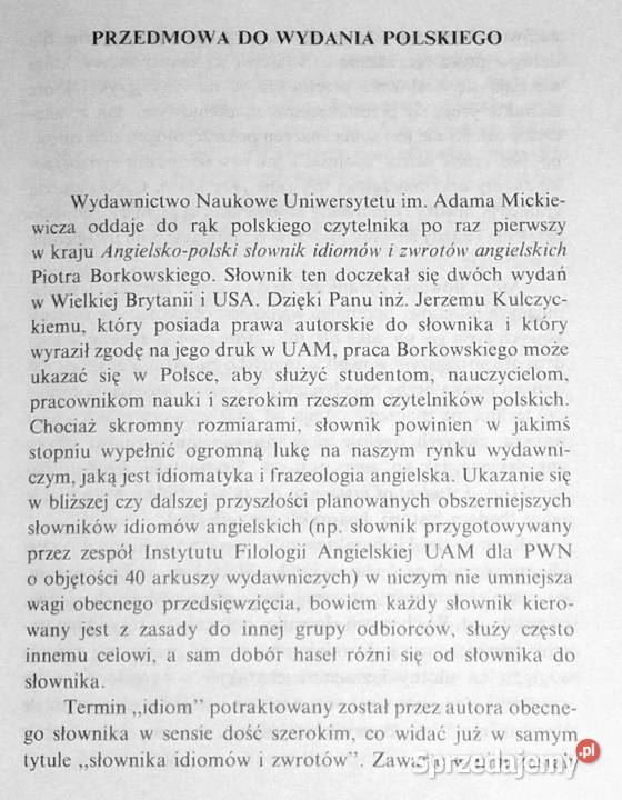 Angielskopolski słownik idiomów i zwrotów Piotr Chełm sprzedam