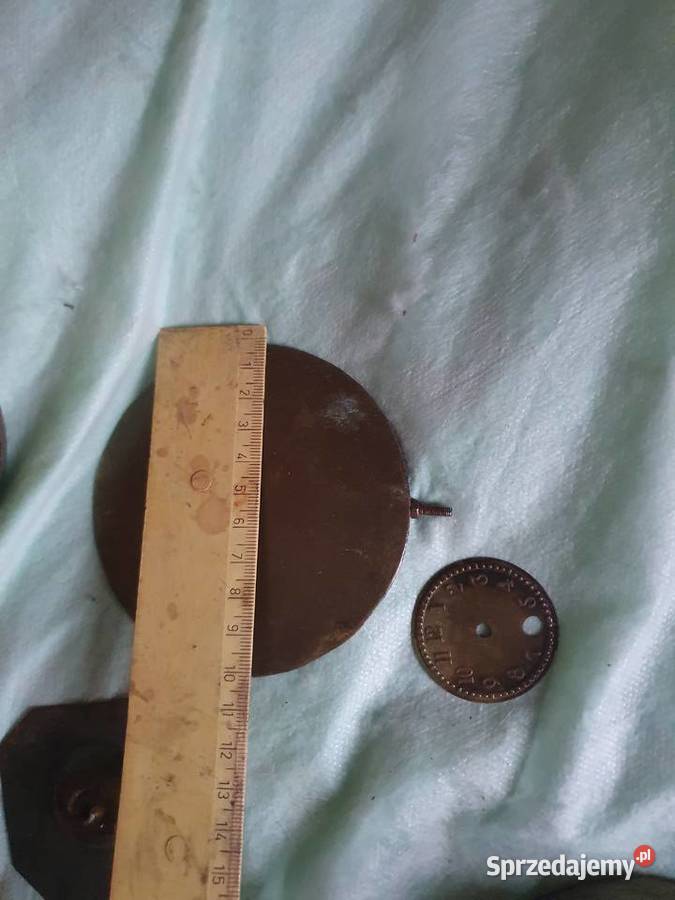 Części starego zegara stacyjki mosiądz wahadło Antyki Warszawa sprzedam