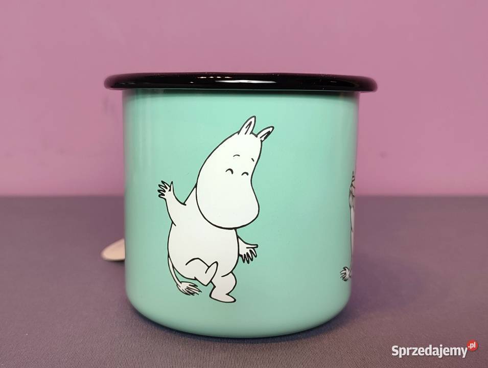 Kubek Muminki Muminek zielony MUURLA emaliowany Jasień