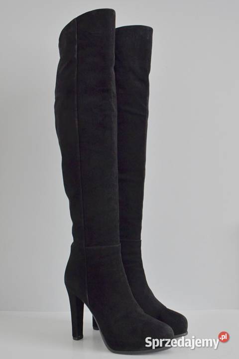 Zamszowe kozaki kolano TIFFI na szpilce i 25.5cm Białystok